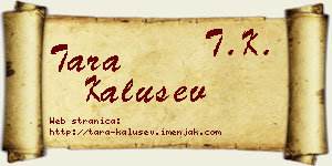Tara Kalušev vizit kartica